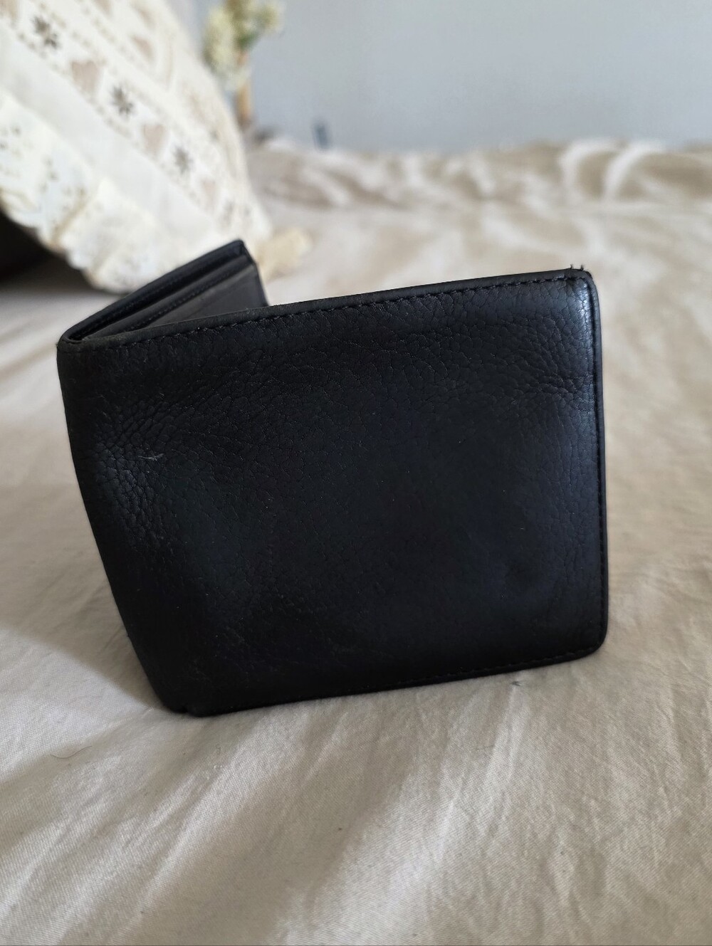 Vintage Coach Black Leather Bifold Wallet